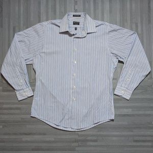 Arrow USA Fitted Wrinkle Free Blue White Stripe